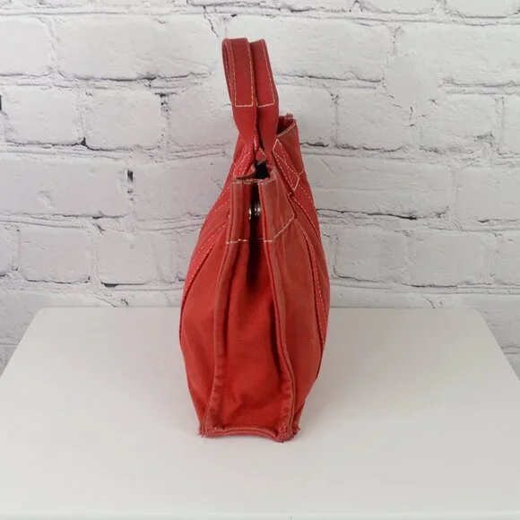 HERMES Vintage Small Red Canvas Fourre Tote - Project Bag - Picture 2 of 12